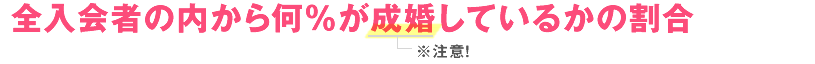 全入会者の内から何%が成婚しているかの割合