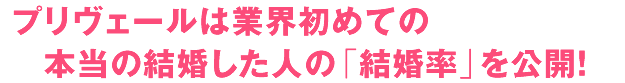 プリヴェールは業界初めての本当の結婚した人の「結婚率」を公開!